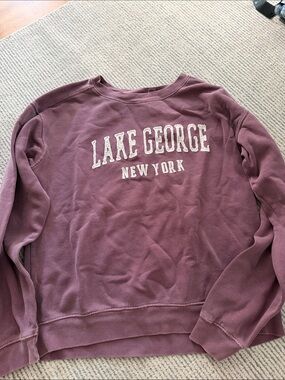 Lake George New York Men's Crewneck Sweatshirt - Dusty Mauve